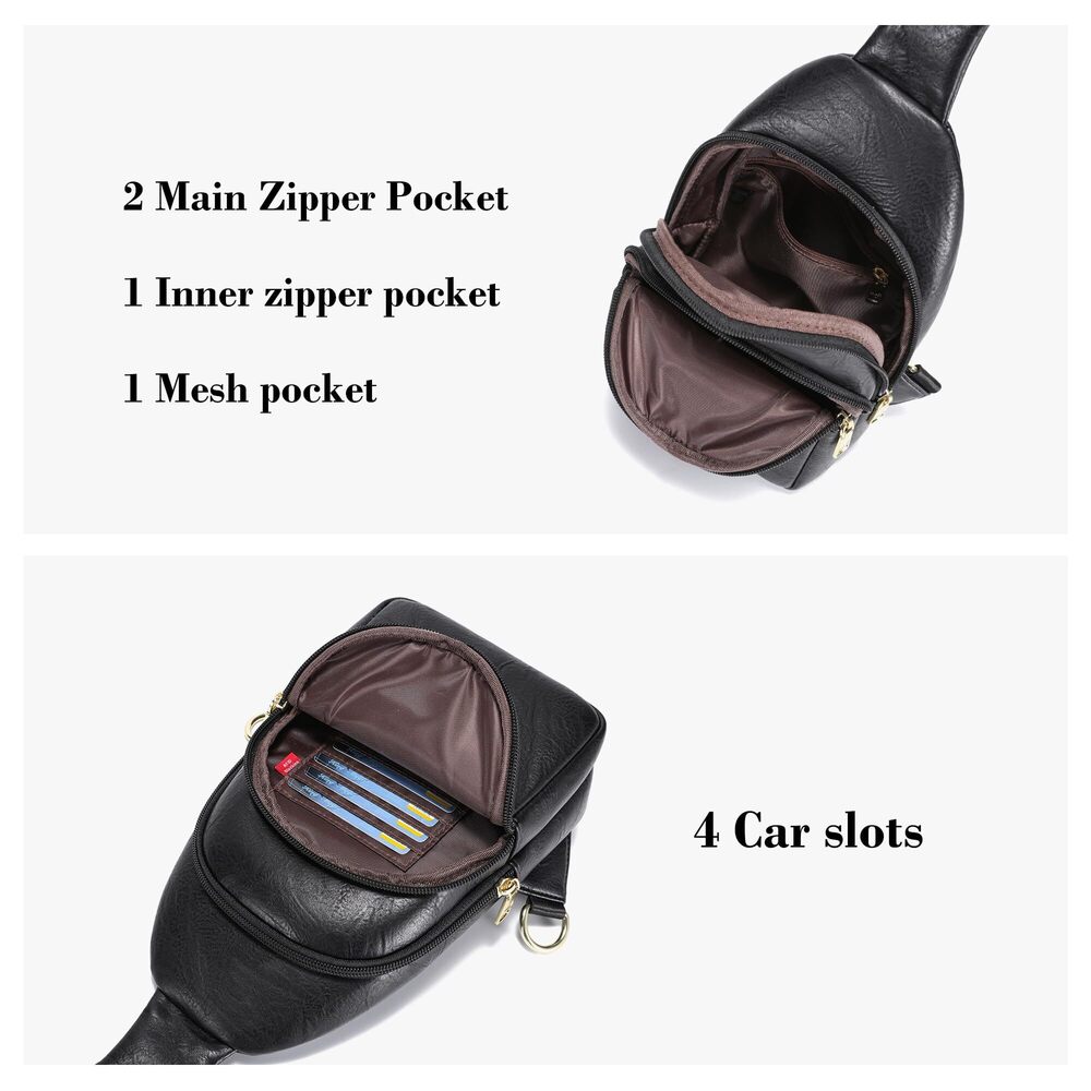 8996 Crossbody Sling Bags Fanny Packs Vegan Leather Purses Small Cross body - Picture 4 of 8